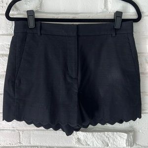 NWT J. Crew Black Scalloped Shorts